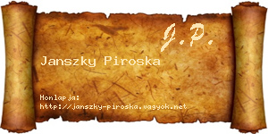 Janszky Piroska névjegykártya